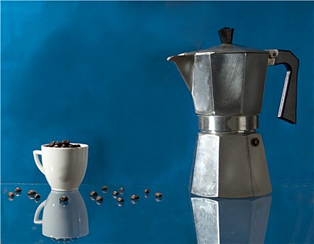 摩卡咖啡,咖啡杯,咖啡豆