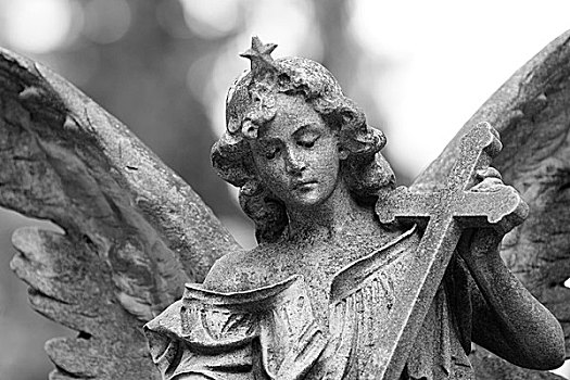 墓地,雕塑,天使,特写