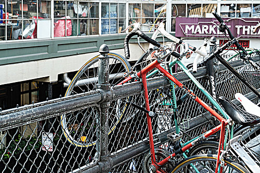 西雅图,派克市场,自行车,缺乏,留白