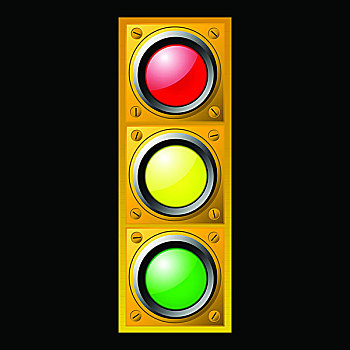 矢量,插画,一个,红绿灯,象征