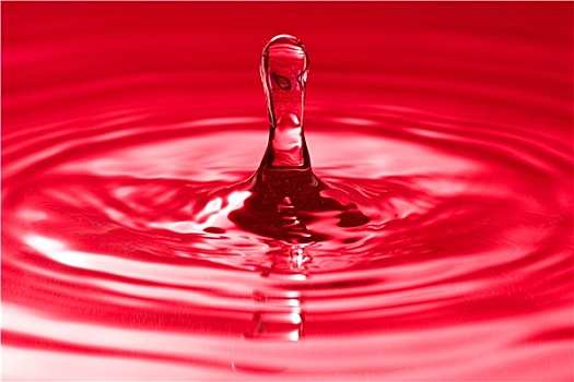 水滴,溅,红色,水