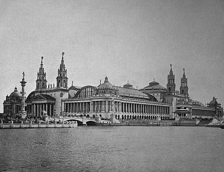 建筑,领土,世界,展示,1893年,机器,房间,历史,黑白,芝加哥,美国,北美