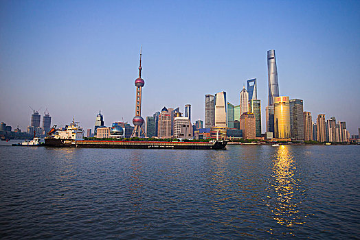 上海,陆家嘴,货轮,贸易,黄浦江