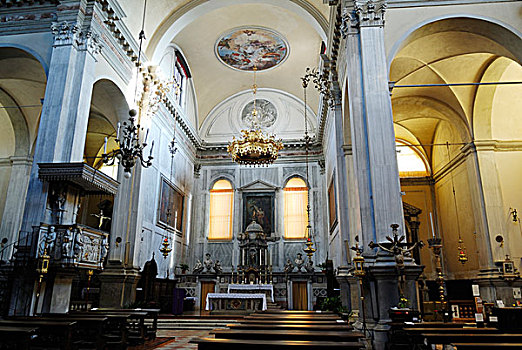 教堂,内景,威尼斯,威尼托,意大利,欧洲