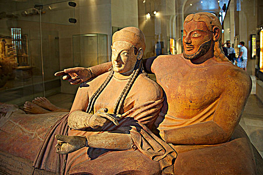 石棺,配偶,赤陶,6世纪,广告,法国,巴黎,卢浮宫