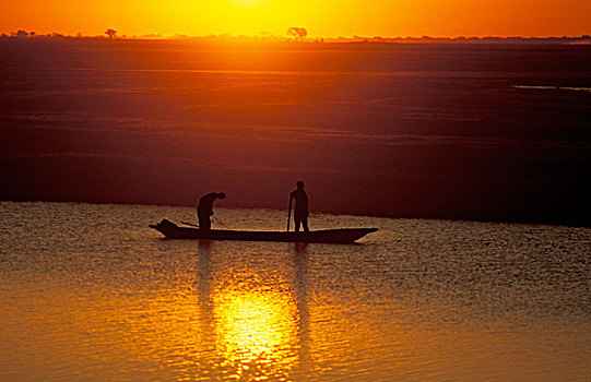 捕鱼者,乔贝,河,乔贝国家公园,博茨瓦纳,南非,非洲