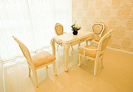 优雅,简单,桌子,椅子,餐厅