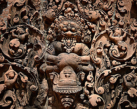 柬埔寨,吴哥窟,女王宫,庙宇,雕刻,大幅,尺寸