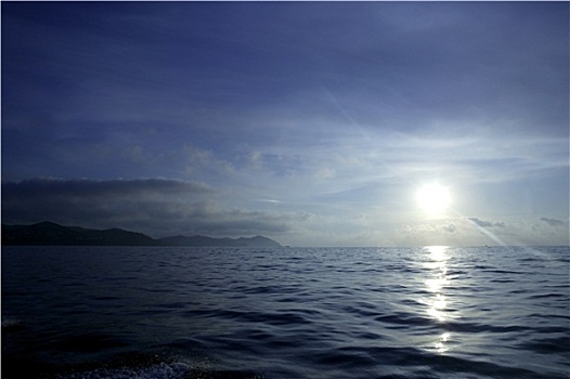 早晨,地中海,蓝色,海景,西班牙
