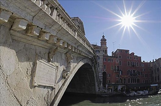 里亚尔托桥,上方,大运河,威尼斯,意大利
