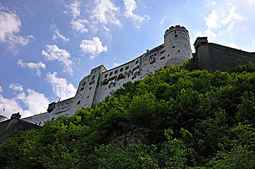 风景,霍亨萨尔斯堡城堡,城堡,街道,萨尔茨堡,萨尔茨堡省,奥地利,欧洲