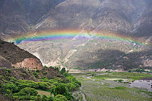 彩虹,上方,山谷,萨尔塔省,阿根廷,南美
