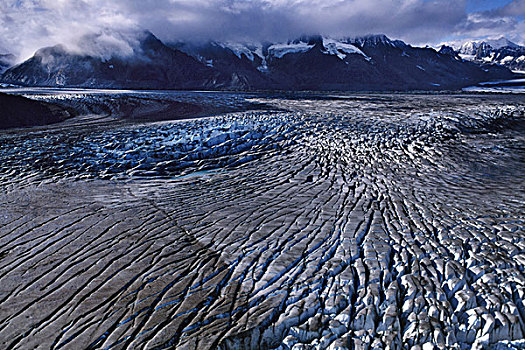 冰河,俯视,兰格尔圣伊莱亚斯,兰格尔圣伊莱亚斯国家公园,阿拉斯加