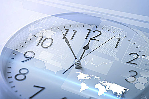 未来,科技,时间,管理,概念,钟表,虚拟,显示屏