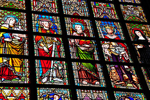 弄脏,玻璃,窗户,描写,宗教,教堂,市中心,布鲁塞尔,比利时,荷比卢,欧洲
