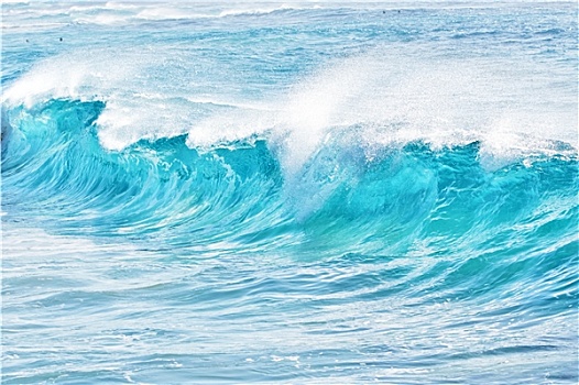 青绿色,波浪,沙滩,夏威夷