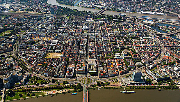 历史,中心,内卡河,后面,曼海姆,巴登符腾堡,德国,欧洲