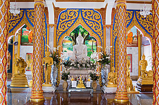 庙宇,查隆寺,普吉岛,泰国