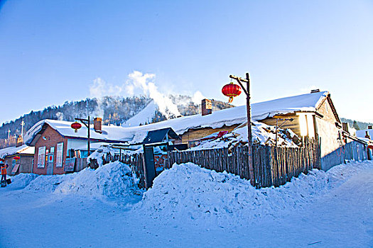 雪乡,双峰林场,村庄,风景,白天,黑龙江,牡丹江