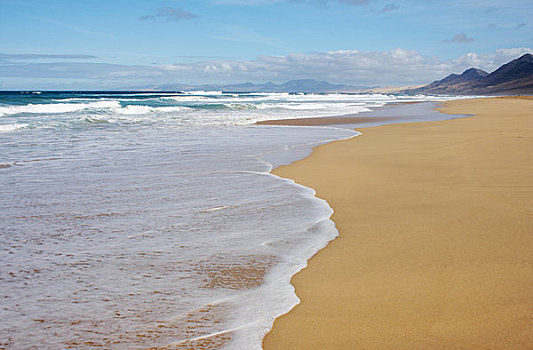 潮汐,海滩,富埃特文图拉岛,加纳利群岛,西班牙
