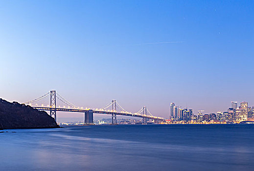 水,海湾大桥,城市,天际线,旧金山