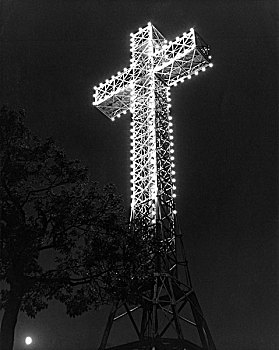 仰视,十字架,皇家山,蒙特利尔,加拿大