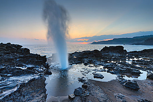 气孔,海岸,湾,毛伊岛,夏威夷,美国