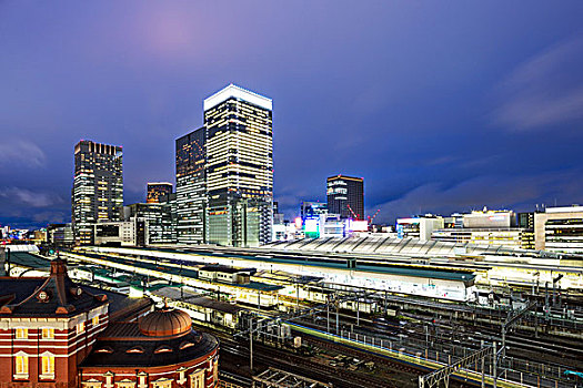 现代建筑,市中心,东京,黎明
