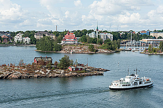 岛屿,港口,入口,赫尔辛基,背影,餐馆,芬兰,欧洲
