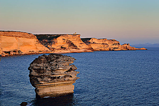 岩石构造,沙子,晚上,亮光,博尼法乔,科西嘉岛,法国,欧洲