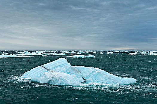 冰山,漂浮,海洋,斯瓦尔巴群岛,斯瓦尔巴特群岛,挪威,欧洲