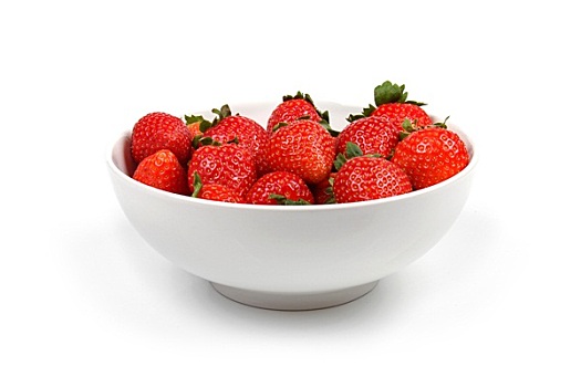 碗,草莓,隔绝,白色背景,背景