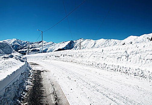 雪,道路,冬天,白天