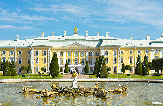 彼得夏宫,宫殿,彼得斯堡,俄罗斯,欧洲