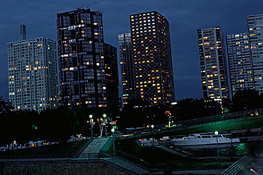 城市,运河,夜晚