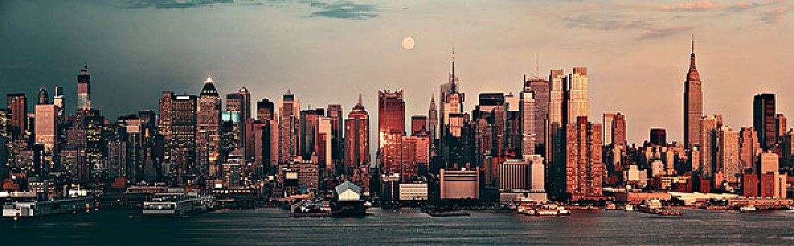 纽约,白天,夜晚,照片,日落,黎明