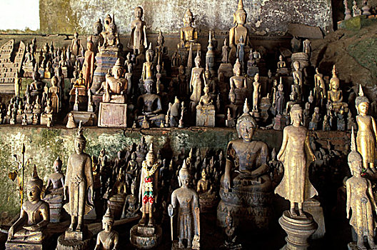 亚洲,老挝,禁止,雕塑,佛,填加,入口,湄公河