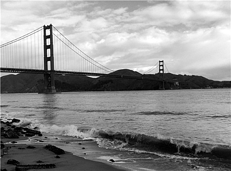旧金山,金门大桥,海滩