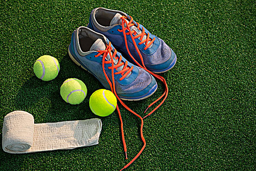 运动鞋,网球,餐巾,地点