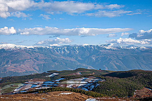 云南东川雪后,锦绣园,红土地