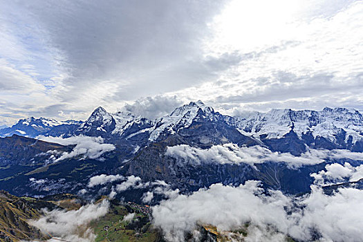 瑞士雪朗峰山顶风景