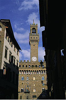 建筑,钟楼,韦奇奥宫,佛罗伦萨,意大利