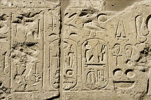 象形文字,卢克索神庙,路克索神庙,尼罗河流域,埃及,非洲