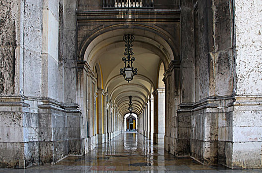 葡萄牙,里斯本,柱子,拱廊