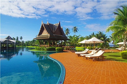 游泳池,酒店,泰国