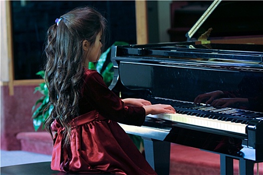 孩子,演奏,钢琴