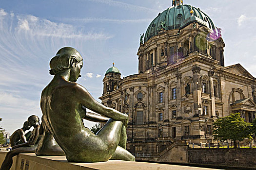 雕塑,女孩,柏林,圆顶,德国,欧洲
