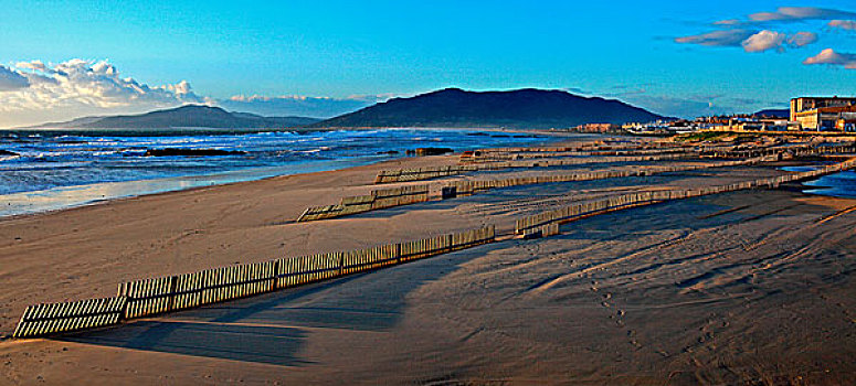 栅栏,海滩,西班牙