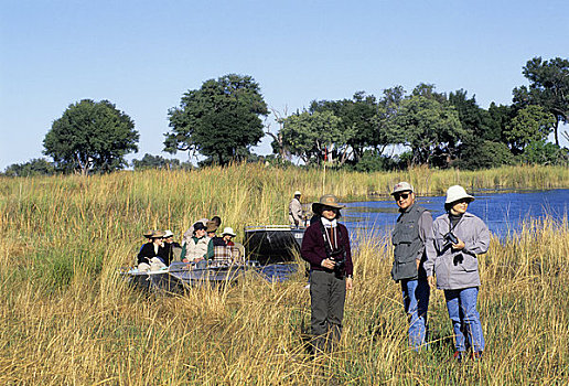 博茨瓦纳,莫瑞米,野生动植物保护区,奥卡万戈三角洲,游客