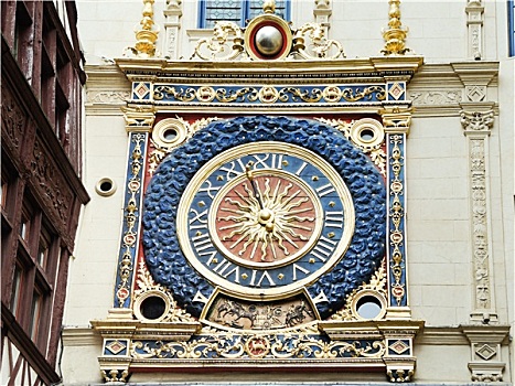 文艺复兴,钟表,街道,格罗,鲁昂